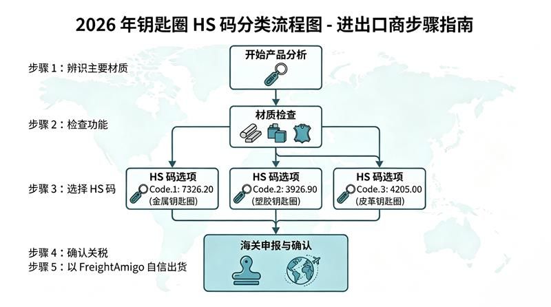 钥匙圈 HS 编码分类流程图