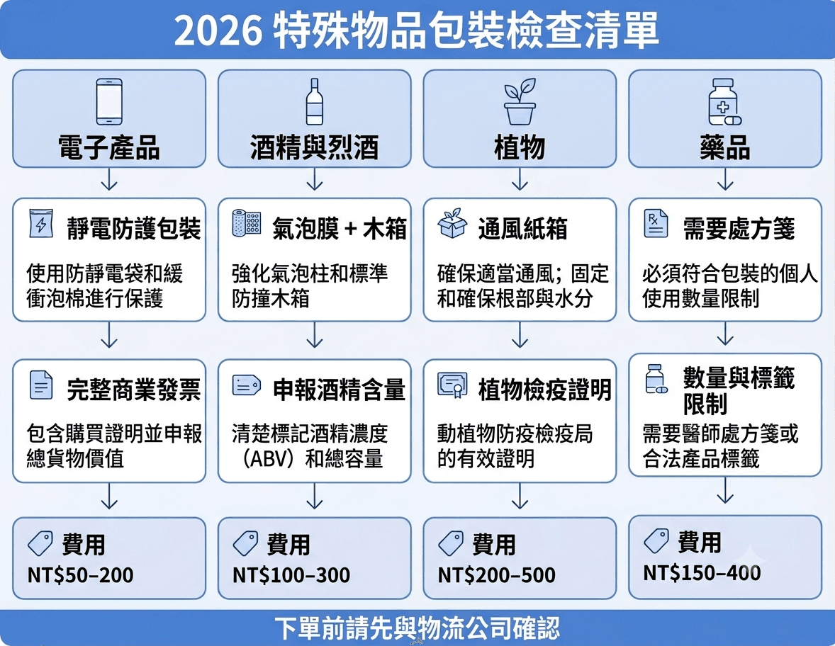 2026 台灣到香港特殊物品包裝檢查清單