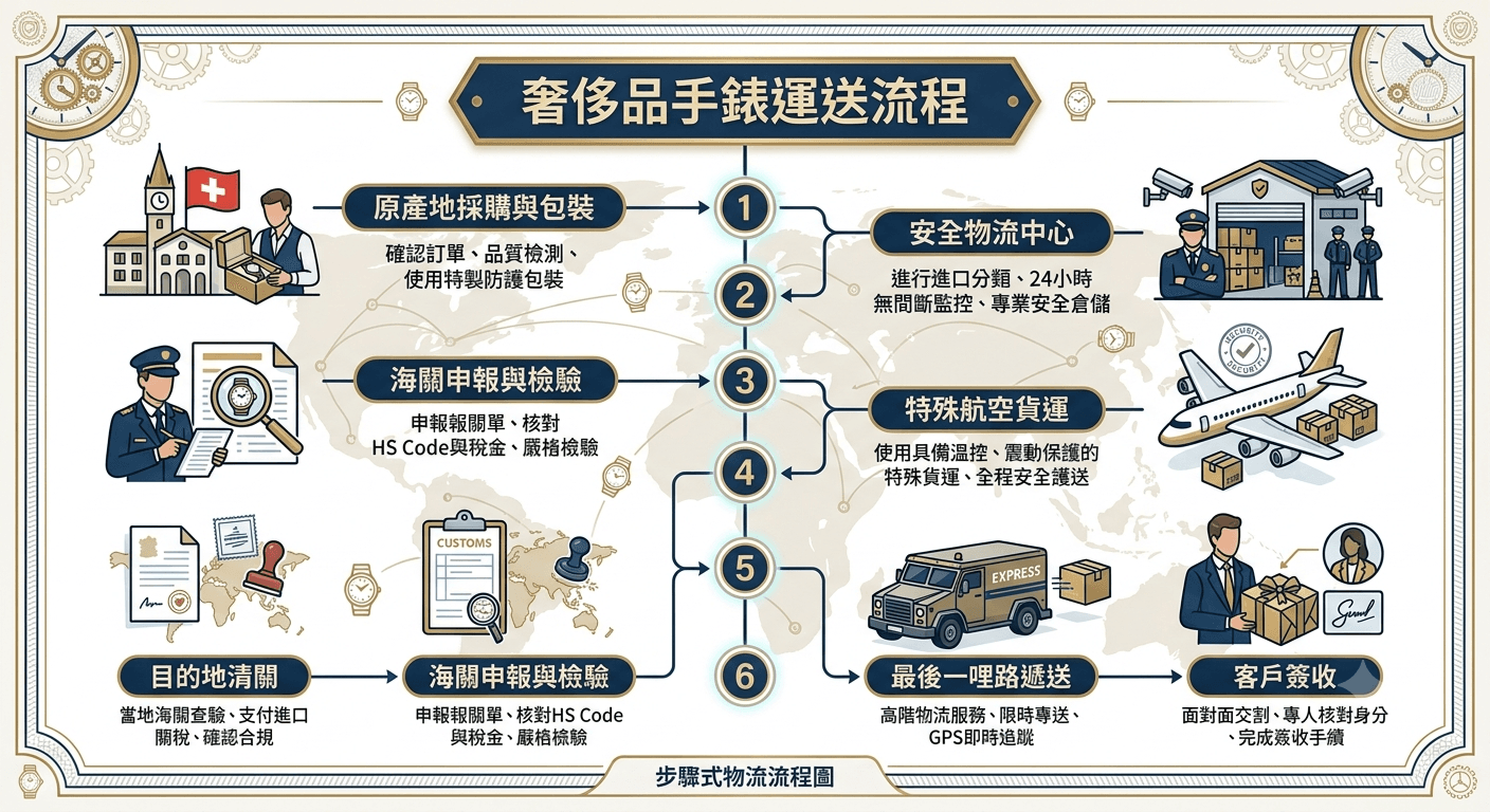 奢侈品手錶運送流程