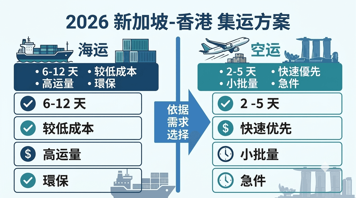 新加坡到香港海运与空运集运比较图
