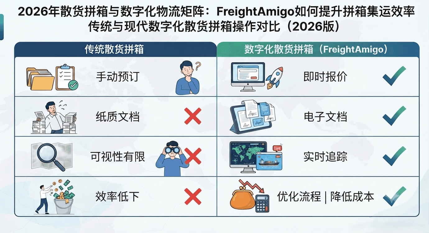 2026年传统及数码化拼箱物流比较