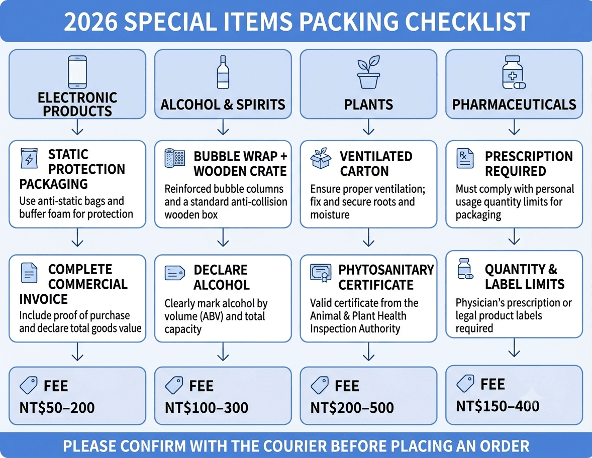 Special items packing checklist for Taiwan to Hong Kong shipping 2026 