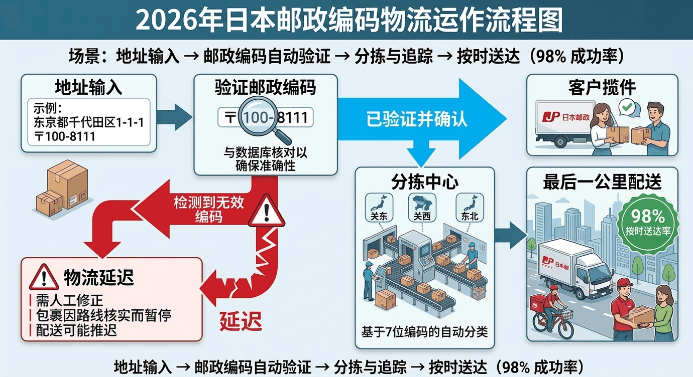 日本物流邮政编码应用示意图