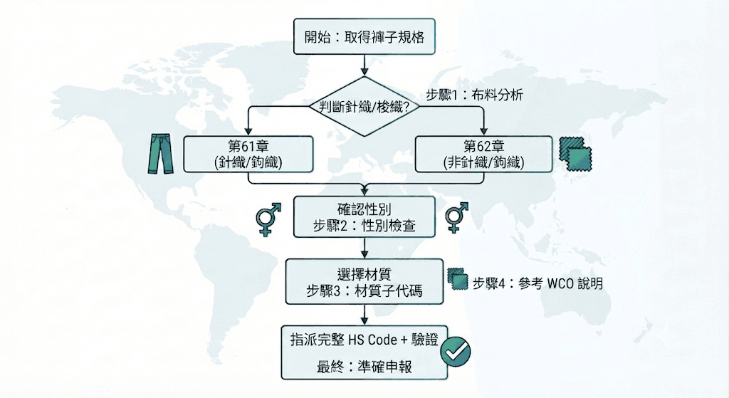 分類褲子HS編碼步驟