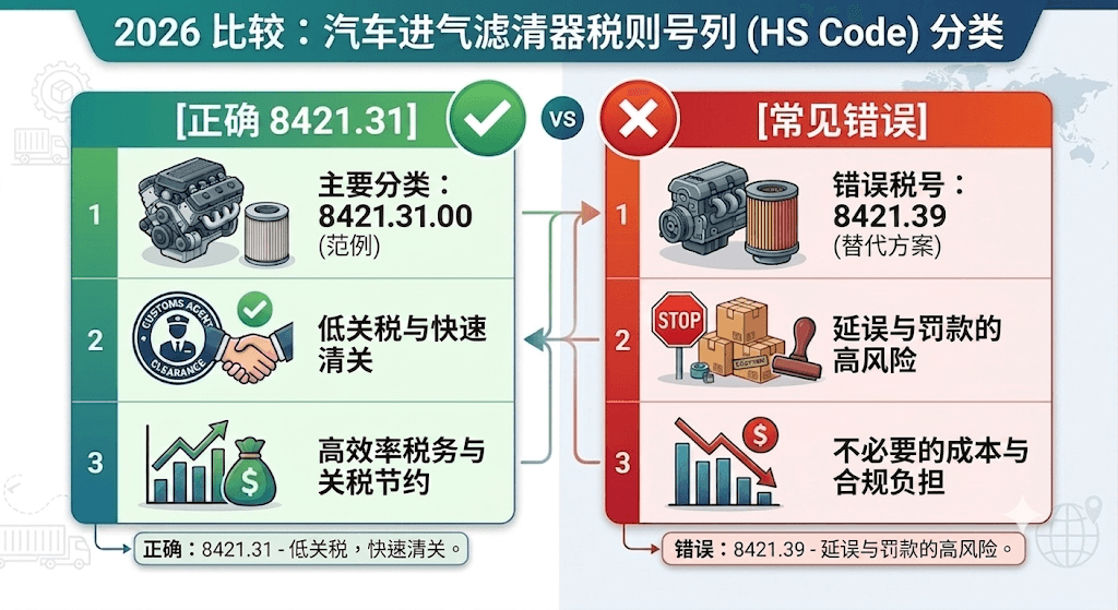 HS 编码 8421.31分类比较