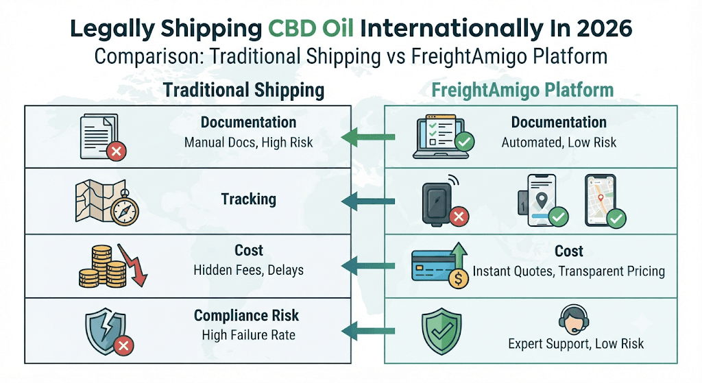 Traditional vs FreightAmigo Shipping CBD Oil Comparison