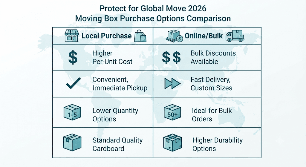 Moving Box Ourchase Options Comparison