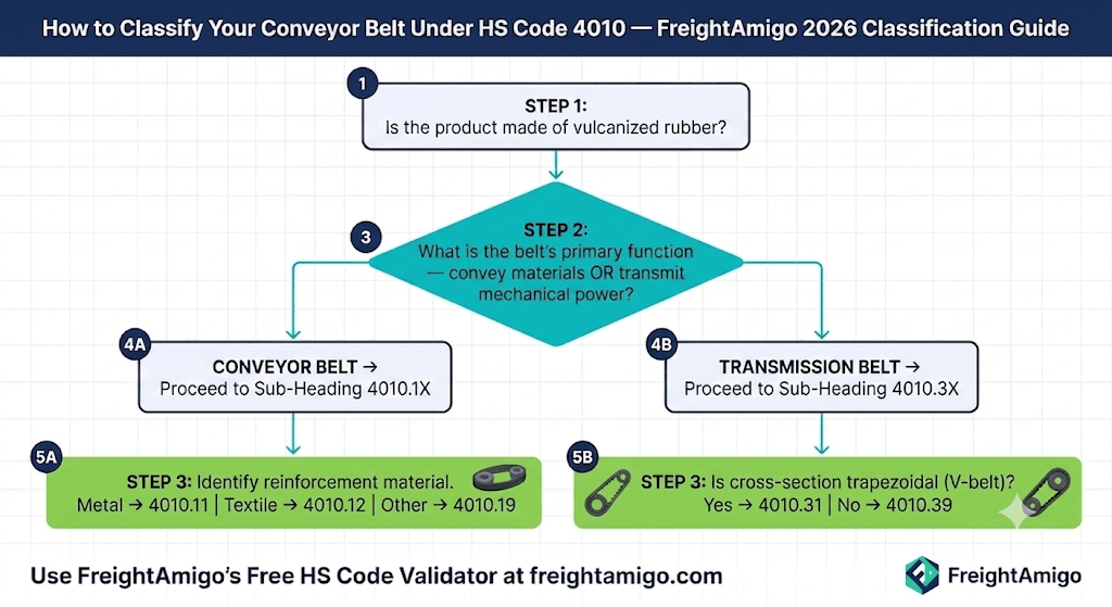 How to Classify Your Conveyor Belt Under HS Code 4010