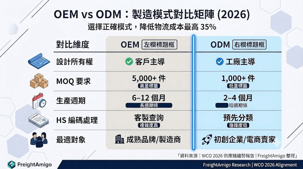 OEM 和 ODM 製造模式對比