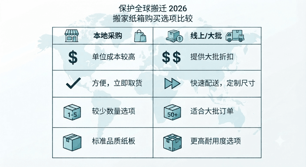 搬家纸箱购买选项比较