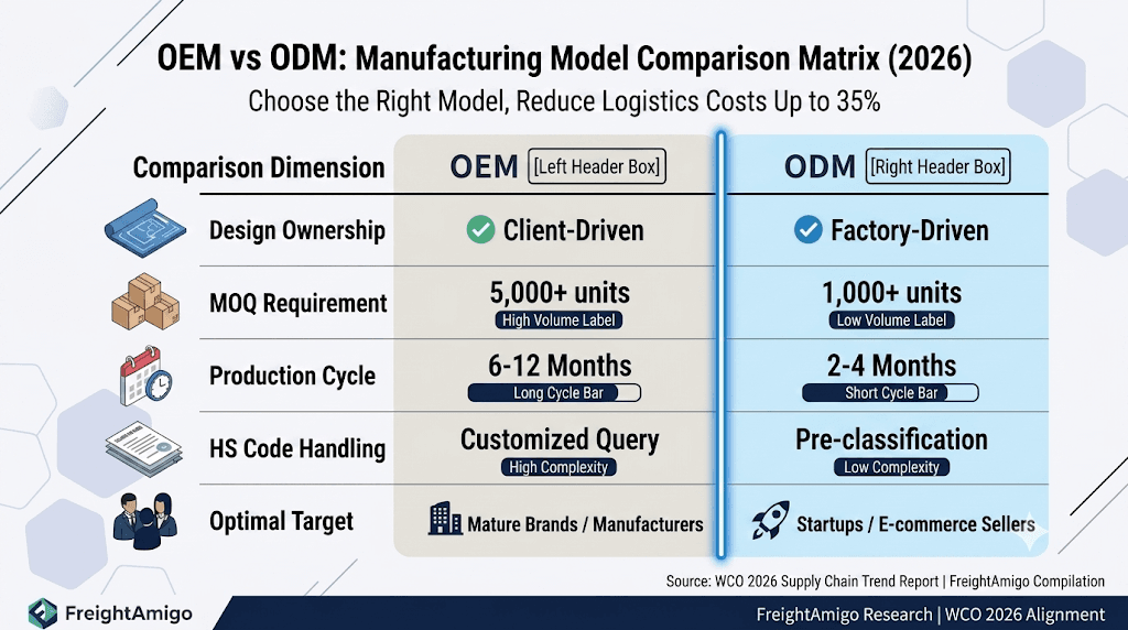 OEM vs ODM Manufacturing Model Comparison Matrix