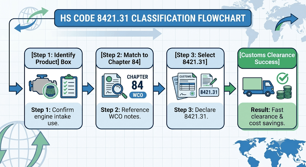 HS Code 8421.31 Classification Flowchart