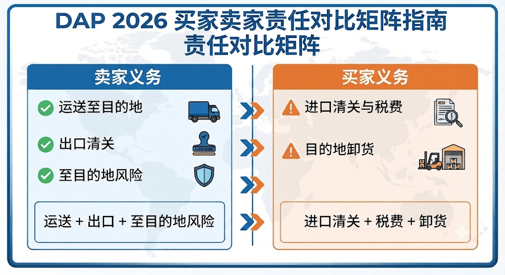 DAP 下卖家与买家责任对比
