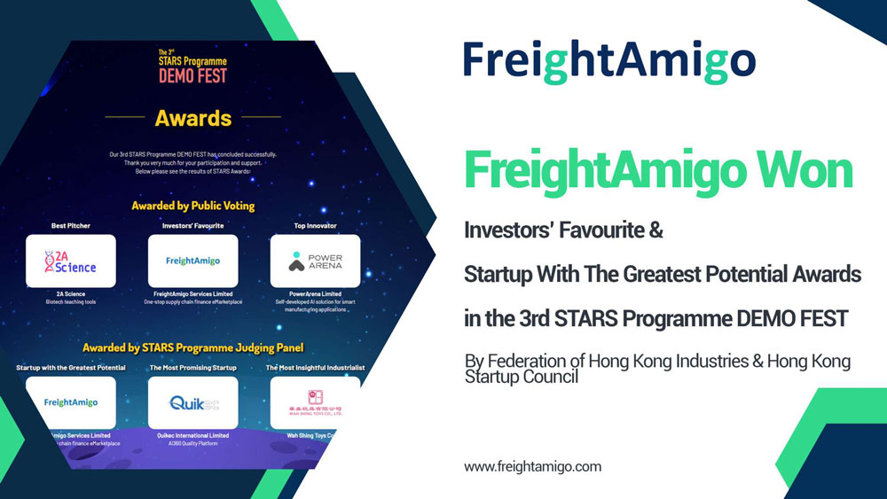 FHKI – FreightAmigo Won Investors’ Favourite & Startup With The Greatest Potential Awards In “3rd STARS Programme”