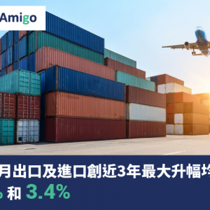 香港9月出口及進口創近3年最大升幅均上升9.1%和3.4%