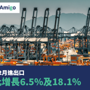 中國12月進出口同比增長6.5%及18.1%