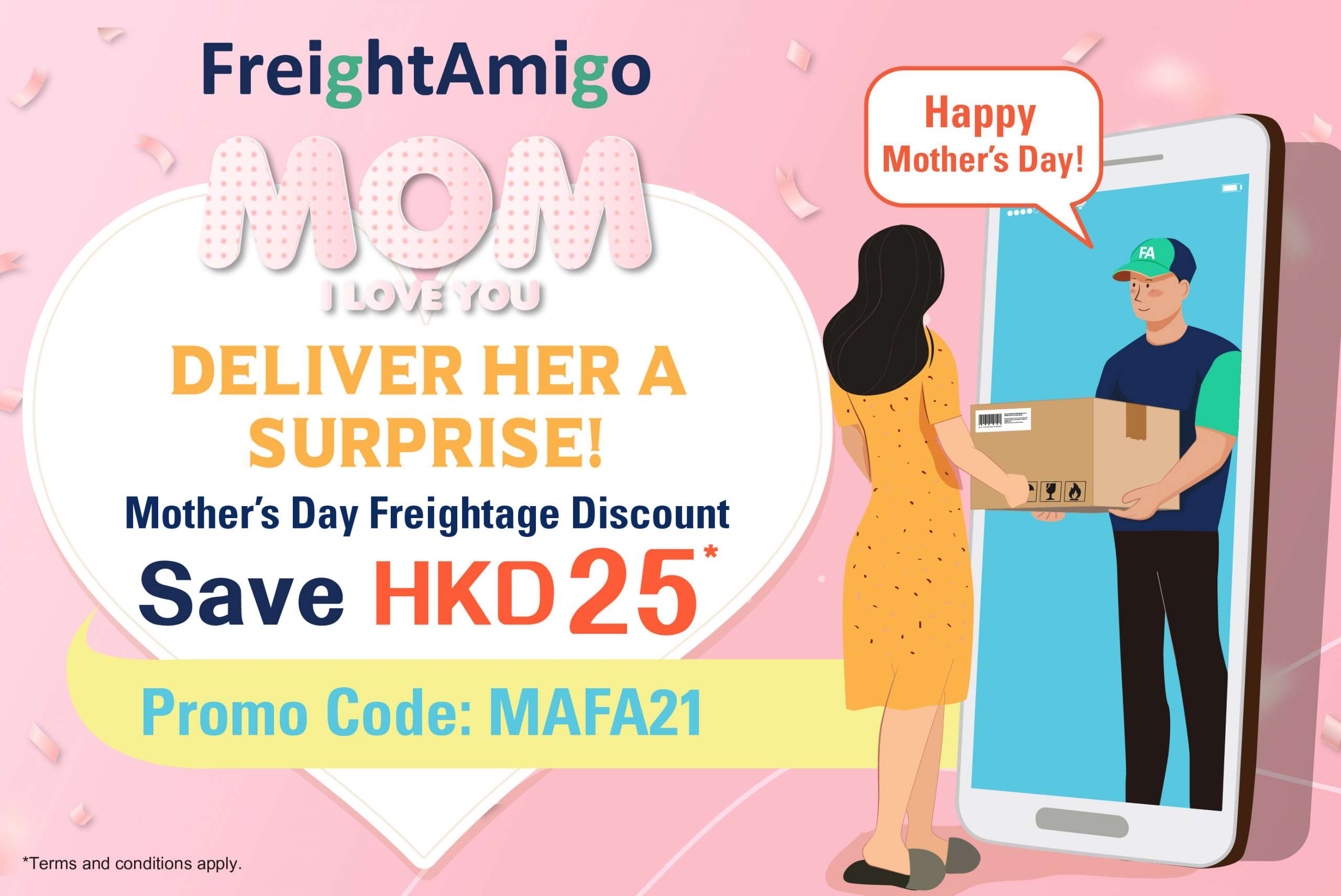 Deliver Her A Surprise – Mother’s Day HKD25 Freightage Discount