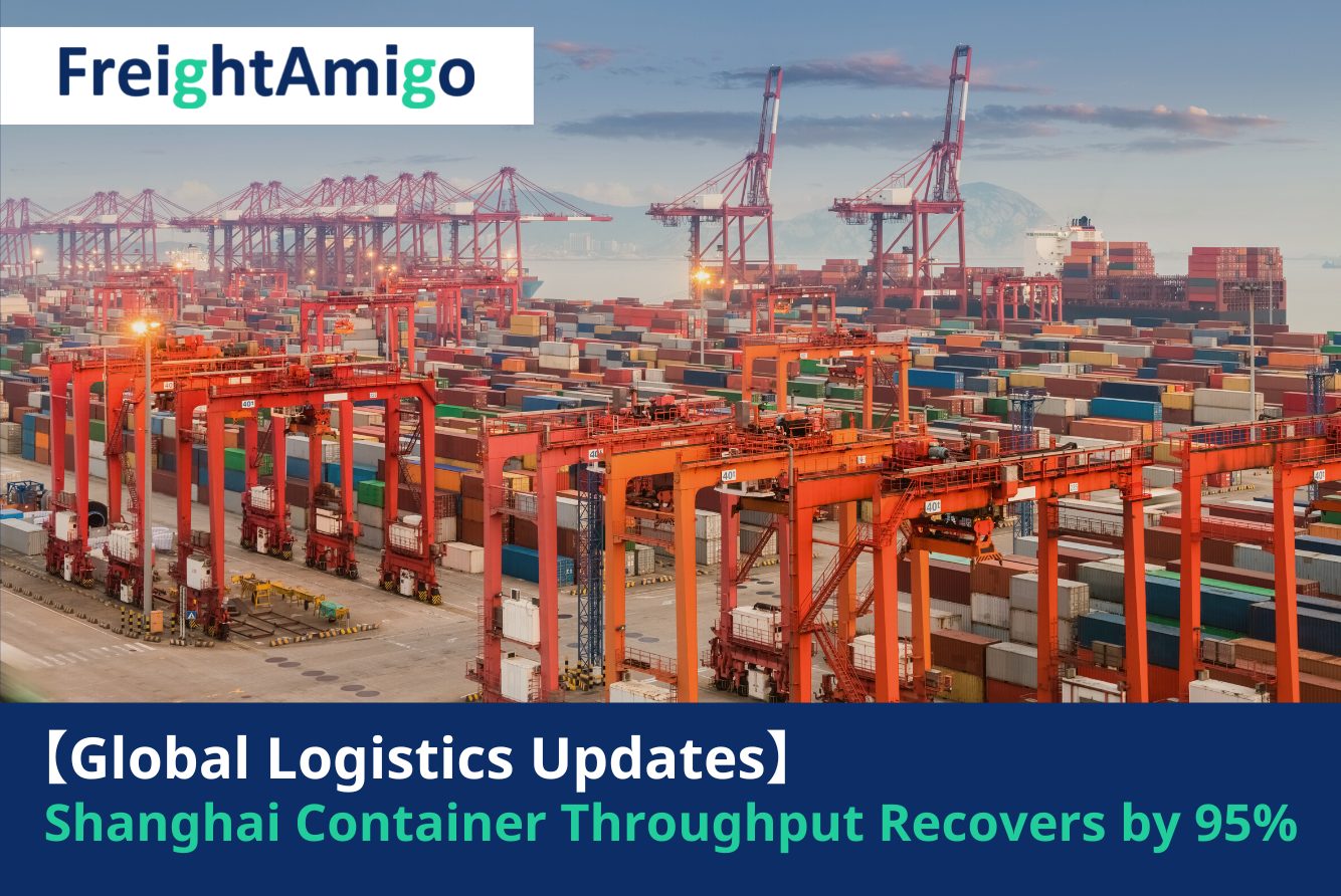 Shanghai Container Throughput Recovers by 95% FreightAmigo