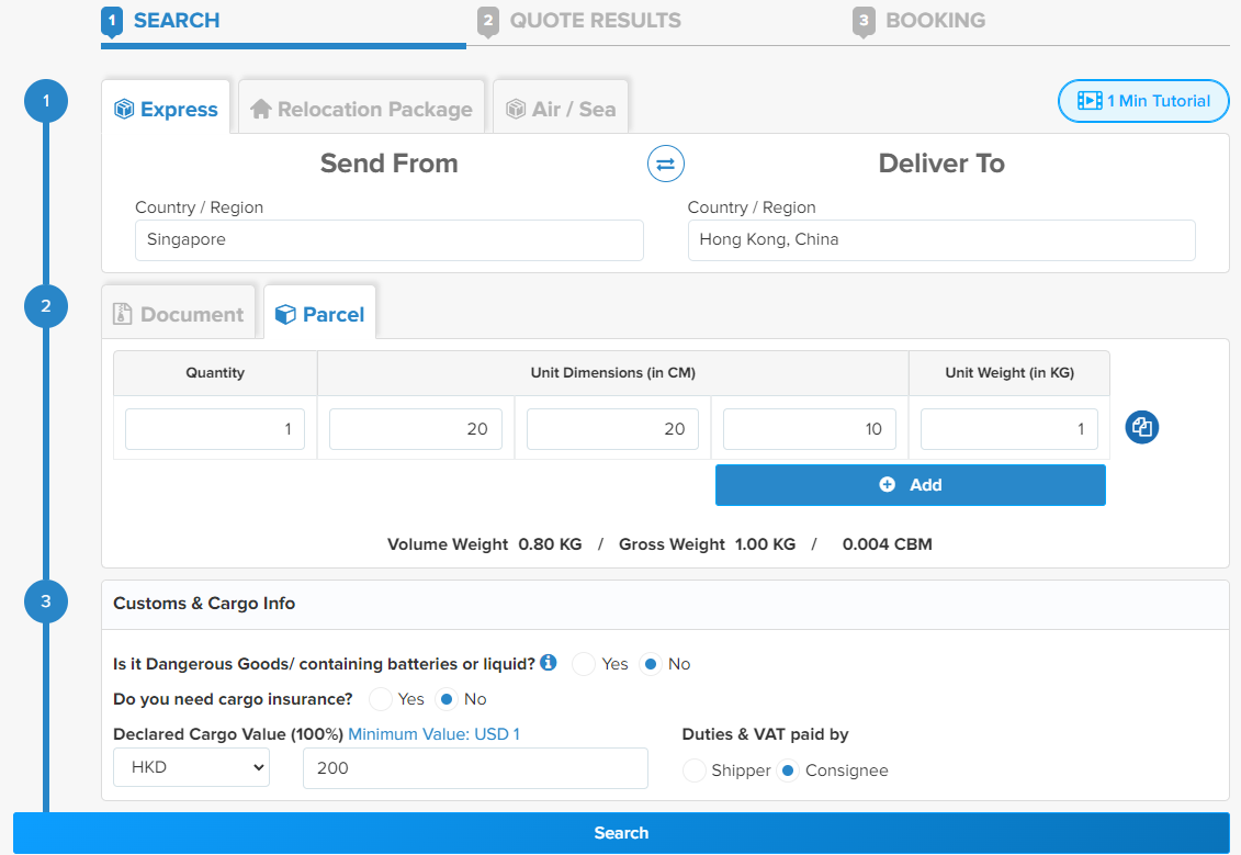 Singapore to Hong Kong_FreightAmigo