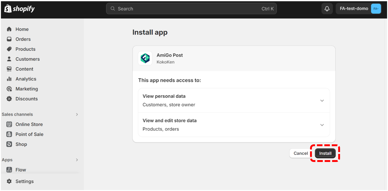 How to install Shopify app_FreightAmigo